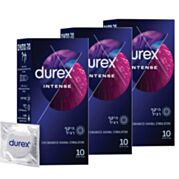 קונדומים Durex Intense עם צלעות ונקודות בתוספת חומר סיכוך - מארז שלישייה | דורקס