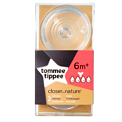 זוג פטמות למזון סמיך - Closer to Nature +6M | Tommee Tippee 