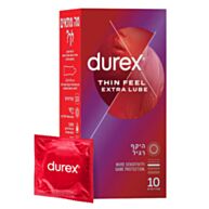 קונדומים Durex Thin Feel Extra Lube דקים בתוספת חומר סיכה לתחושה חלקה יותר | דורקס